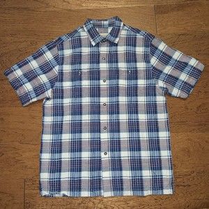 Tommy Bahama Mens Original Fit Silk Shirt Medium Short Sleeve Plaid